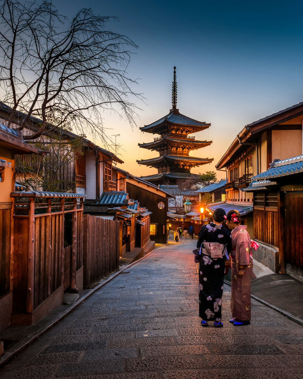 Snowy Japanese hot spring village